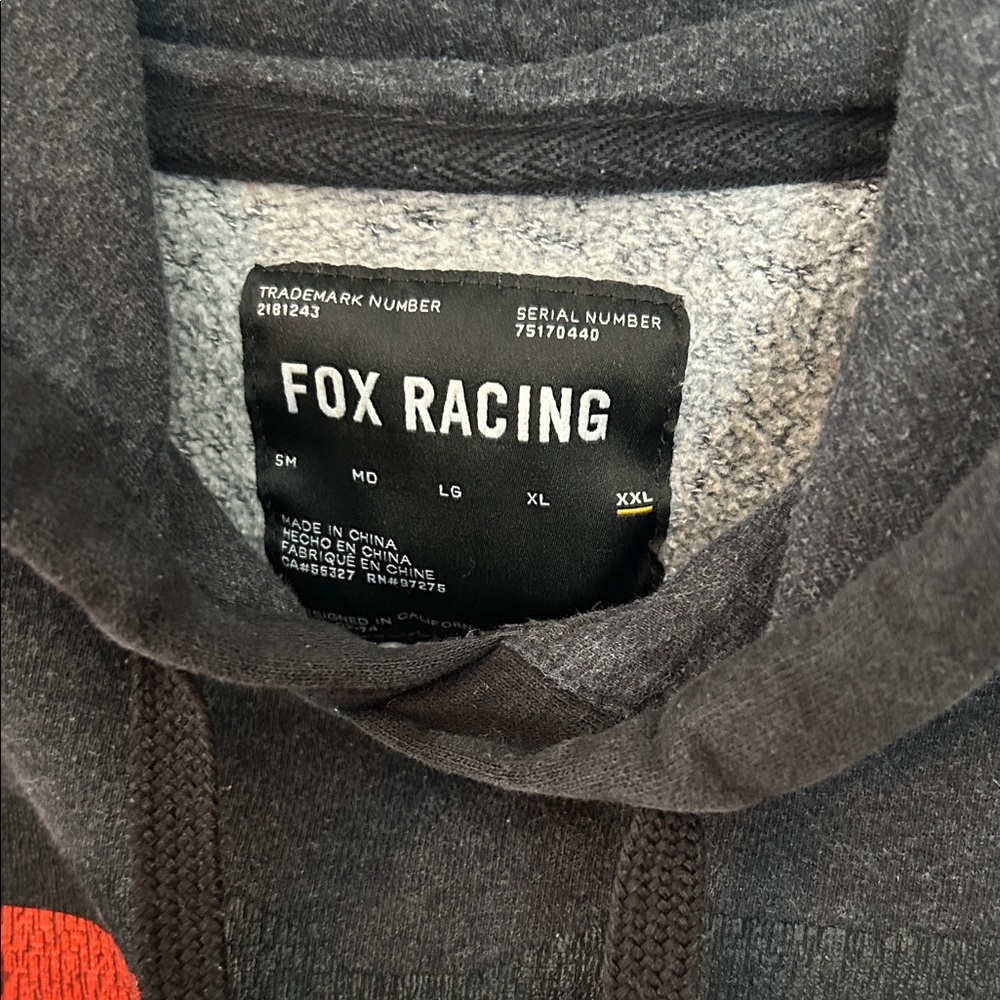 Fox Racing Men's Black & Gray XXL Hoodie F-Head-X Graphic Grunge Streetwear Race - Picture 2 of 16